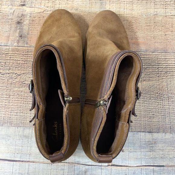 Clarks Artisan Gelata Siena Boots Tan Suede Boot Womens 11 M Ankle Booties - Picture 12 of 14